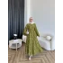 Qu- Yeni Desen Selen Elbise - Yeşil