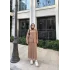 Sara Etekli Triko Takım - Camel