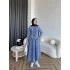 Tb - Çıtçıtlı Etekli Denim Takım - Açık Mavi