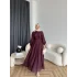 Tb - Varly Çizgi Detay Elbise - Bordo