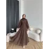 Tb - Varly Çizgi Detay Elbise - Kahve