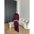 Venusa Kapşonlu Triko Takım - Bordo
