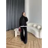 Venusa Kapşonlu Triko Takım - Siyah