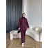 Yan Fermuarlı 3 İplik Takım - Bordo