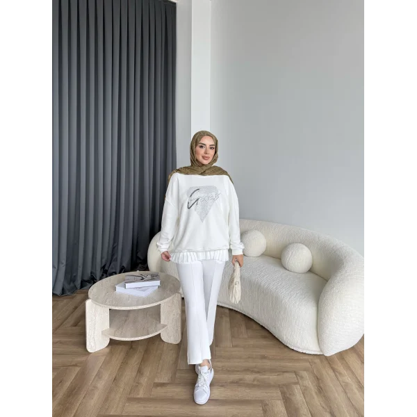 3-Muadil Sweat - Beyaz