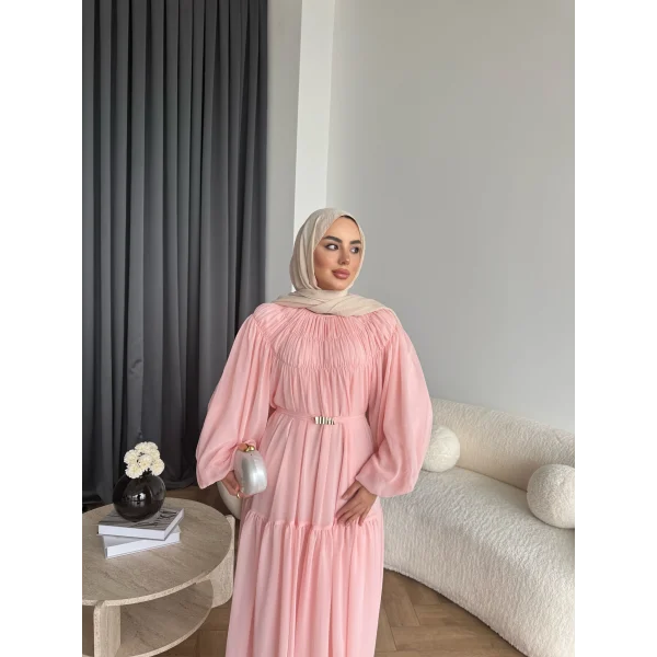Hen - Margo Şifon Elbise - Pembe