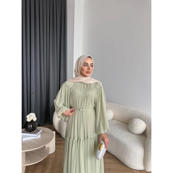 Hen - Margo Şifon Elbise - Yeşil