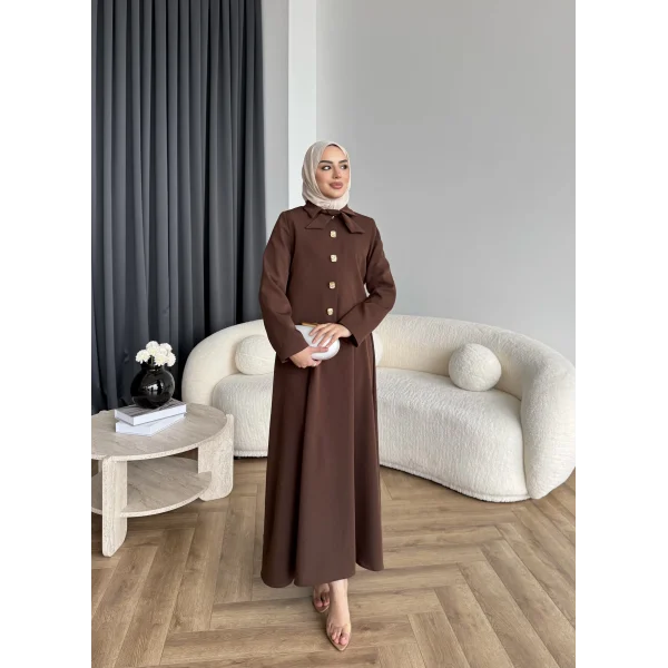 Hen - Visor Fiyonklu Etekli Takım - Kahve