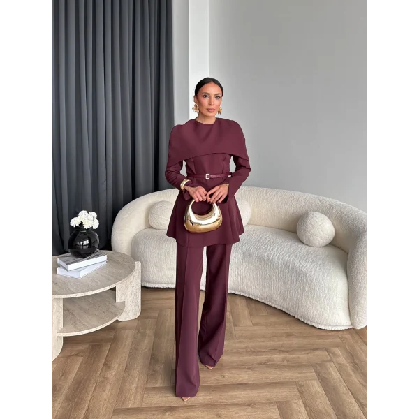 Tb - Glady Pelerin Takım - Bordo