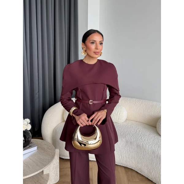 Tb - Glady Pelerin Takım - Bordo
