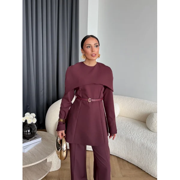 Tb - Glady Pelerin Takım - Bordo