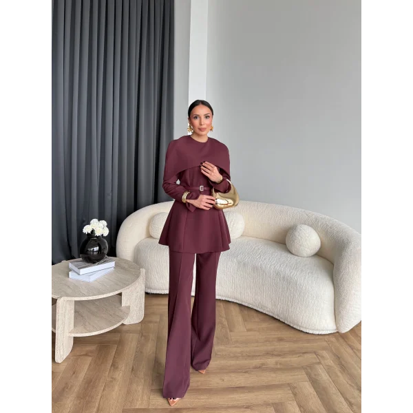 Tb - Glady Pelerin Takım - Bordo