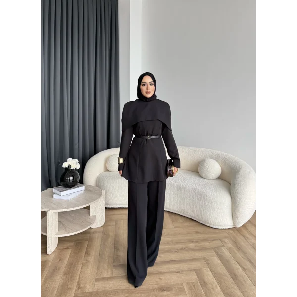Tb - Glady Pelerin Takım - Siyah
