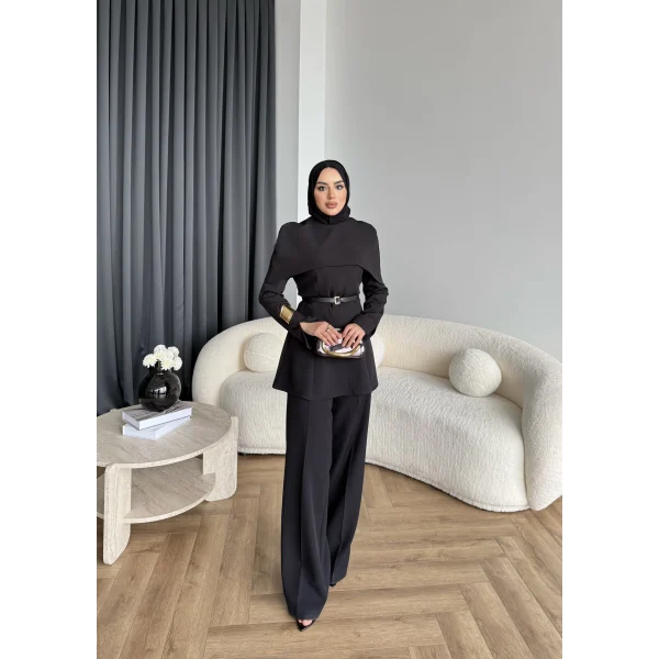Tb - Glady Pelerin Takım - Siyah