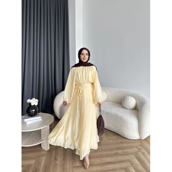Qu - Balon Kol Etekli Takım - Sarı