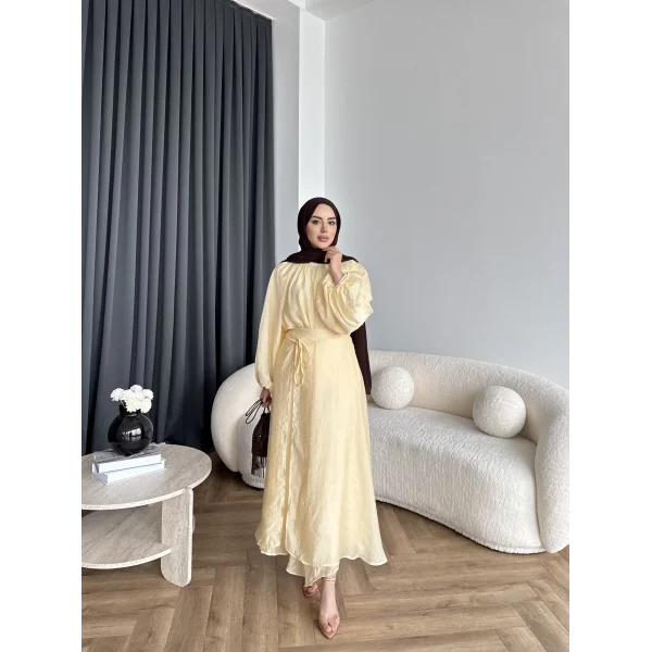Qu - Balon Kol Etekli Takım - Sarı