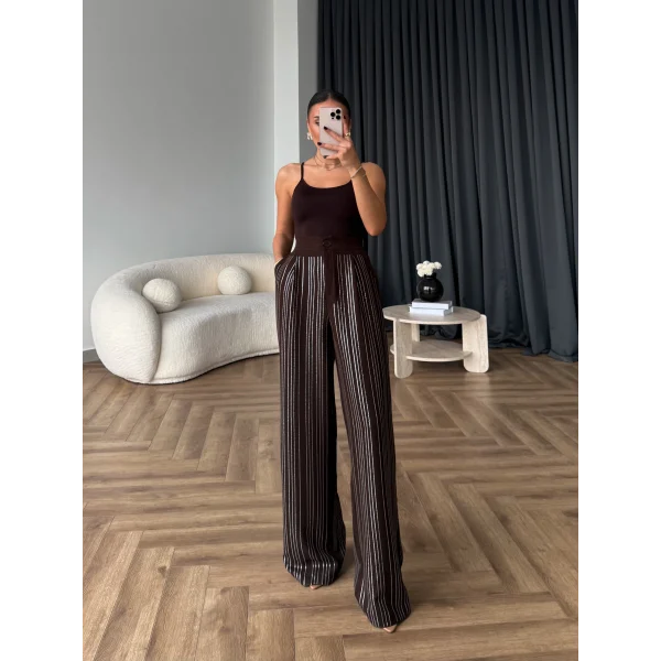 Aslı Pırlanta Pantolon - Kahve