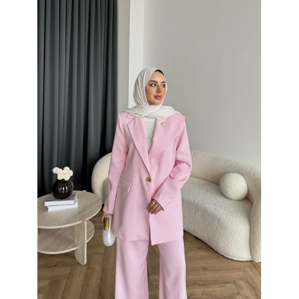 Fuş - Arlin Ceketli Takım - Pembe