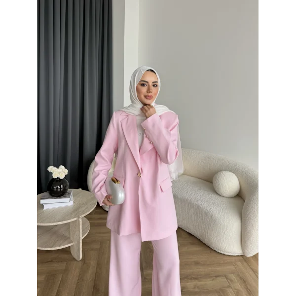 Fuş - Arlin Ceketli Takım - Pembe