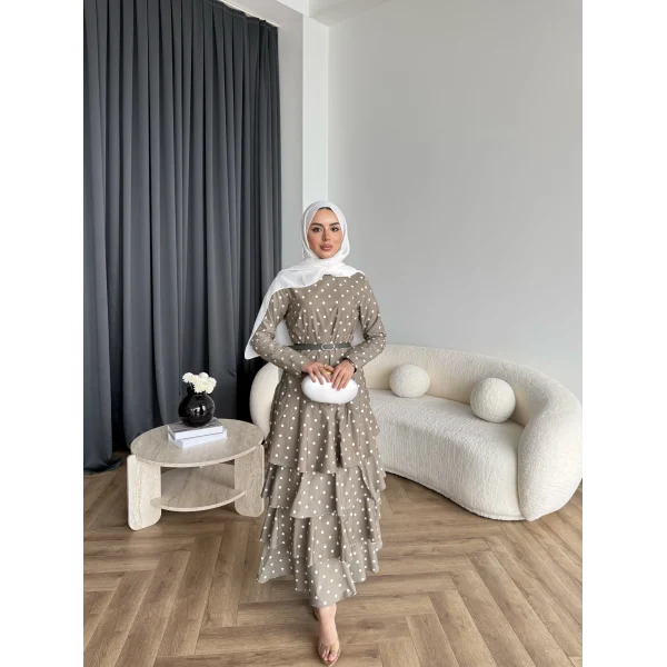 Tb - Ponpon Kat Kat Elbise - Yeşil