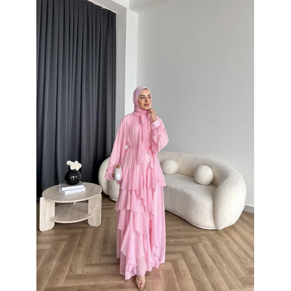 Fuş - Butter Şal Hediye Elbise - Pembe