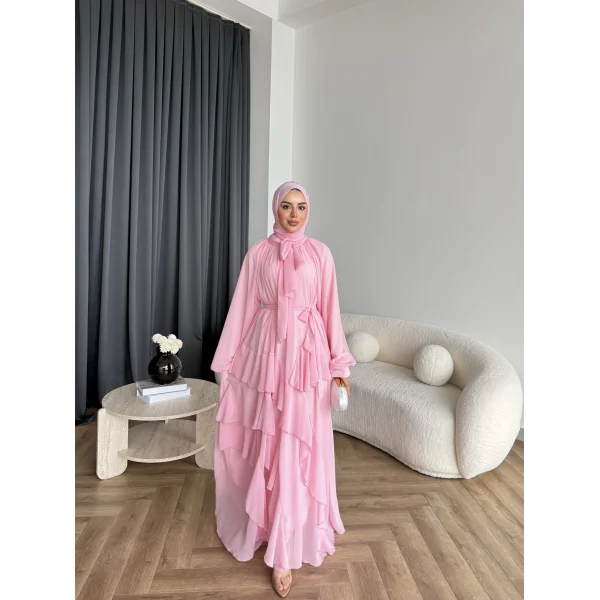 Fuş - Butter Şal Hediye Elbise - Pembe