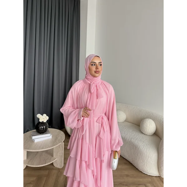 Fuş - Butter Şal Hediye Elbise - Pembe