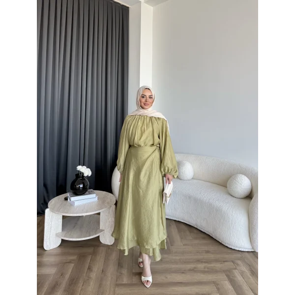 Qu - Balon Kol Etekli Takım - Yeşil
