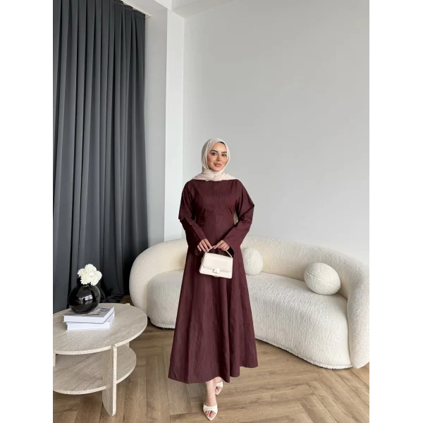 Kmş - Tasarım Kot Elbise - Bordo