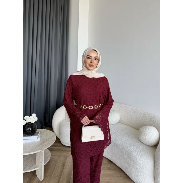 Mav - Nota Dantel Takım - Bordo