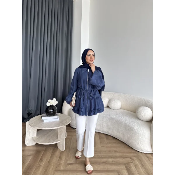 Fuş - Ferilan Fermuarlı Gömlek - Lacivert