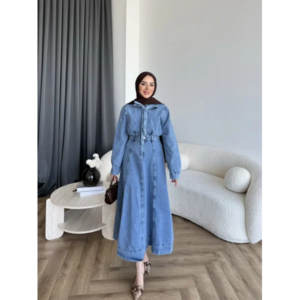 Tb - Galler Ön Bağlamalı Kot Etekli Takım