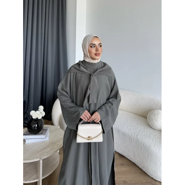 Bel - Zyra Omuz Şallı Yırtmaçlı Takım - Haki
