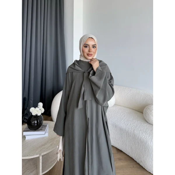 Bel - Zyra Omuz Şallı Yırtmaçlı Takım - Haki