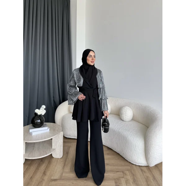Ng - Lilsan Asimetrik Pantolon Takım - Siyah