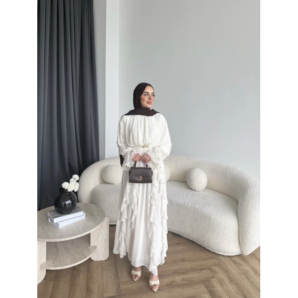 Hen - Endara Şifon Elbise - Ekru