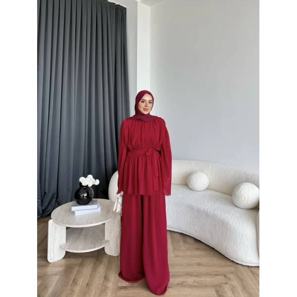 Duan Şifon Takım - Bordo