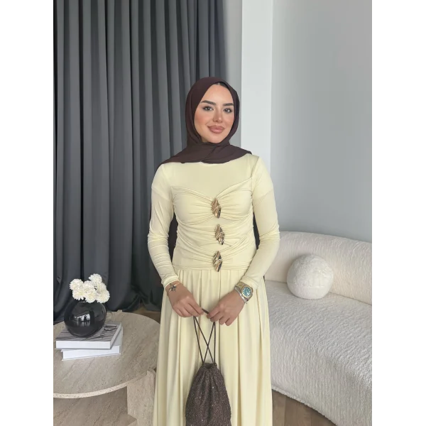 Hr - Desan Sandy Elbise - Sarı