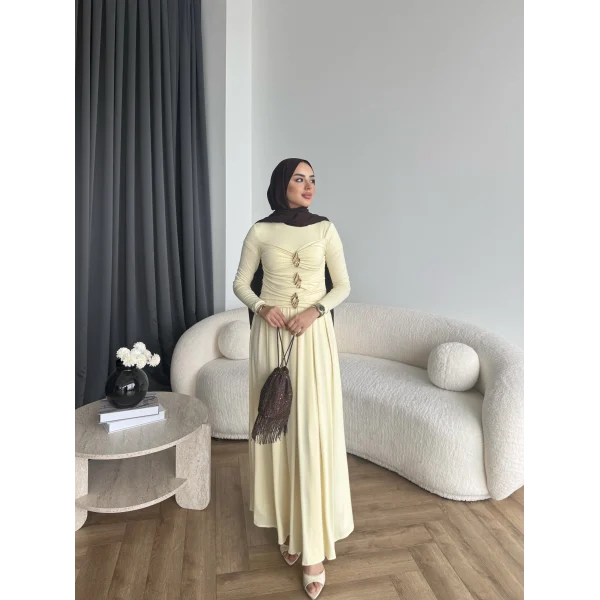 Hr - Desan Sandy Elbise - Sarı