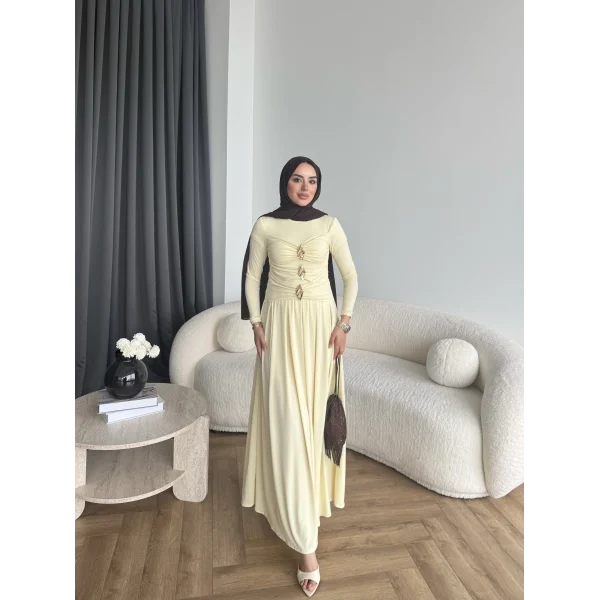 Hr - Desan Sandy Elbise - Sarı