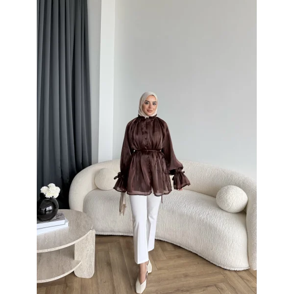 Hen - Welpan Momli Gömlek - Acı Kahve
