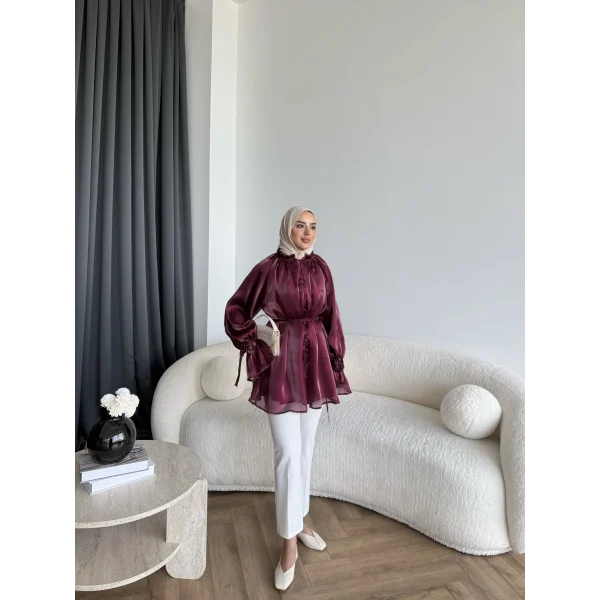 Hen - Welpan Momli Gömlek - Bordo