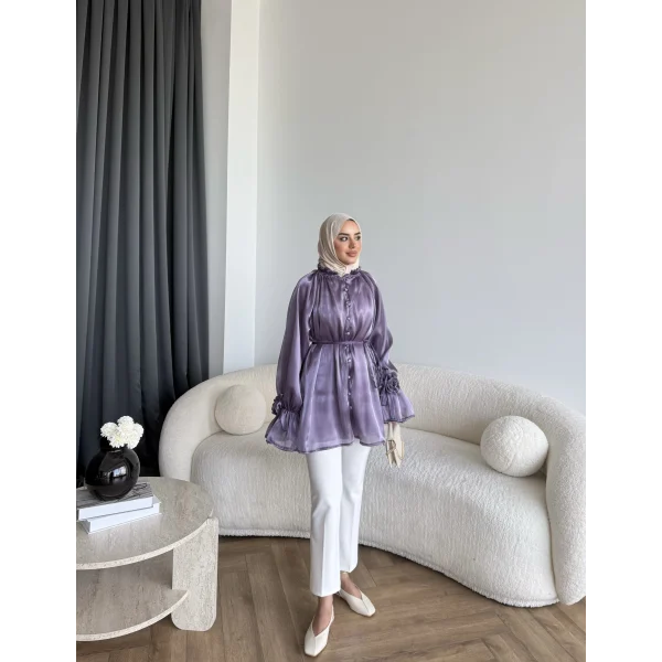 Hen - Welpan Momli Gömlek - Lila