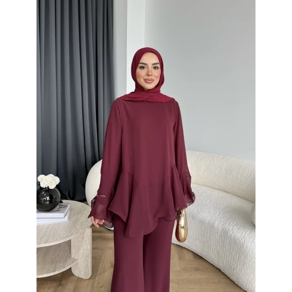 Hew - Eldar Şifon Takım - Bordo