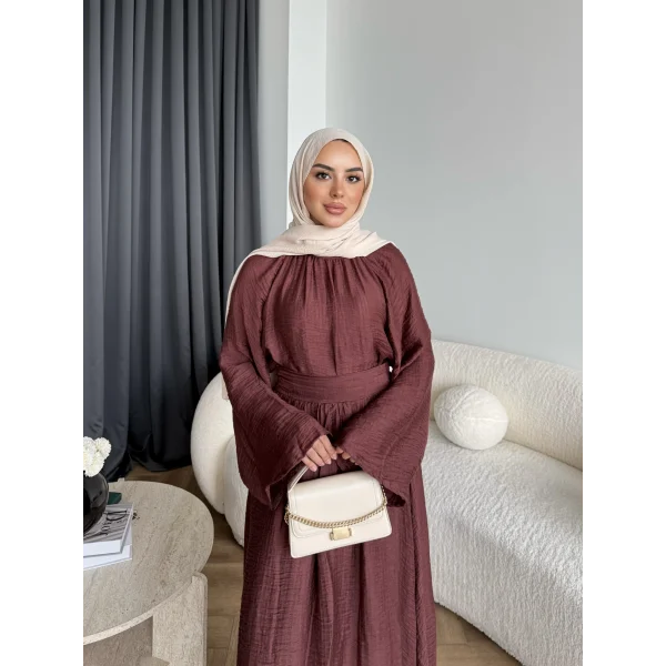 Tb - Gezce Kat Kat Etekli Takım - Bordo