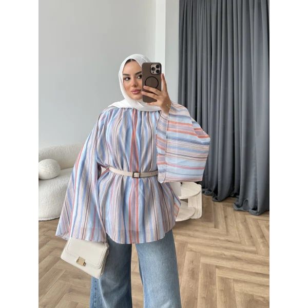 Act - Pastel Işıltı Bluz - Mavi