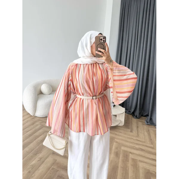 Act - Pastel Işıltı Bluz - Turuncu