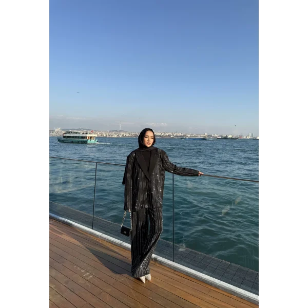 Asil Pırlanta Ceketli Takım - Siyah