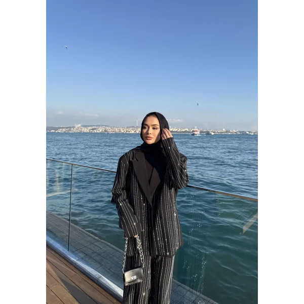 Asil Pırlanta Ceketli Takım - Siyah