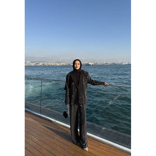 Asil Pırlanta Ceketli Takım - Siyah